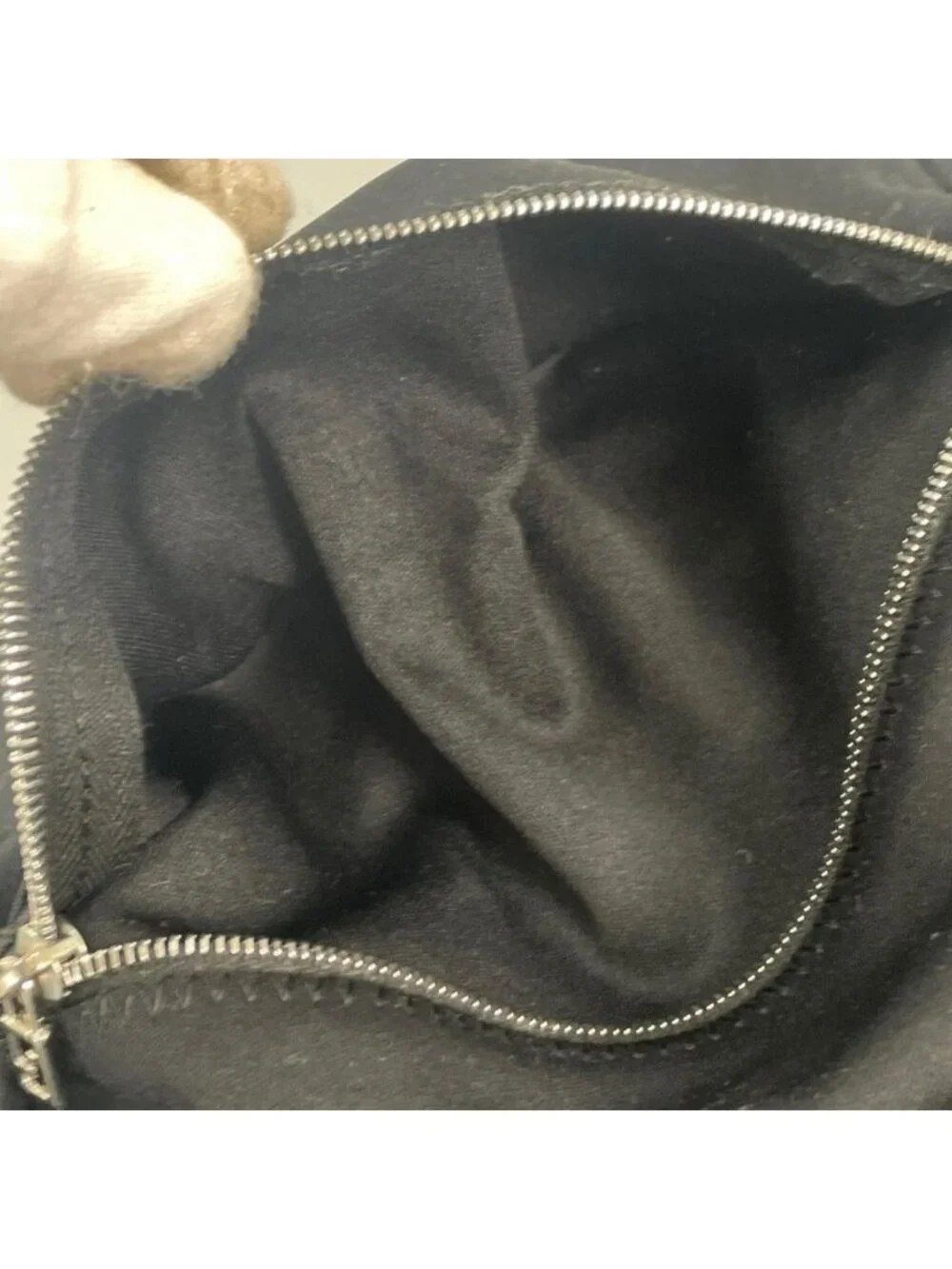 Fendi Handbag Mamma Bucket Satin Black Silver